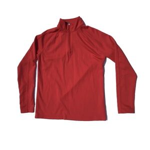 Women’s S Red Quarter Zip Pullover Mock Neck Long Sleeve Activewear Preppy vibes